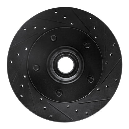 R1 Concepts R1 94-03 Ford E-150 Club Wagon Front Right Drilled & Slotted Black Brake Rotor