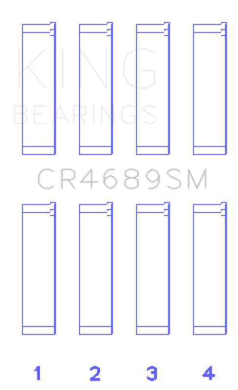 King Engine Bearings Subaru FB20 Housing Bore +.003in (Size 0.25) Connecting Rod Bearing Set