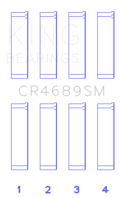King Engine Bearings Subaru FB20 Housing Bore +.003in (Size 0.25) Connecting Rod Bearing Set