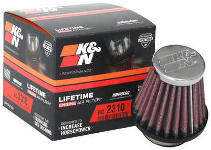K&N Engineering K&N Universal Round Tapered Chrome Filter 1.563in Flange ID x 3in Base OD x 2in Top OD x 3in H
