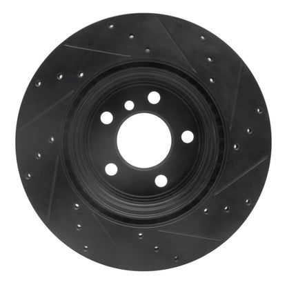 R1 Concepts R1 12-20 BMW 330I Rear Left Drilled & Slotted Black Brake Rotor