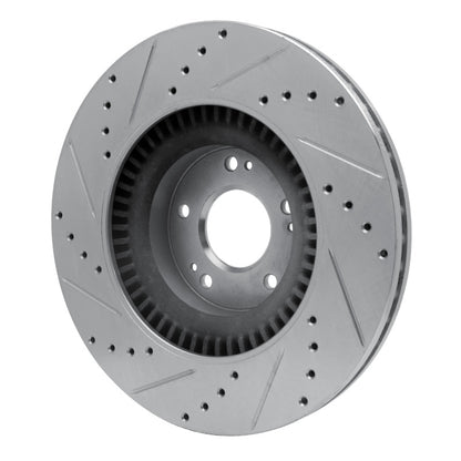 R1 Concepts R1 11-17 Genesis G80 Front Right Drilled & Slotted Silver Brake Rotor