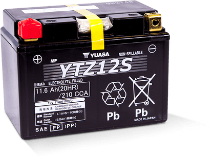 Yuasa Battery Yuasa YTZ12S Maintenance Free AGM 12-Volt Battery