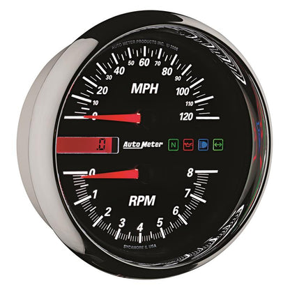 Autometer Pro-Cycle Gauge Tach/Speedo 4 1/2in 8K Rpm/120 Mph Black