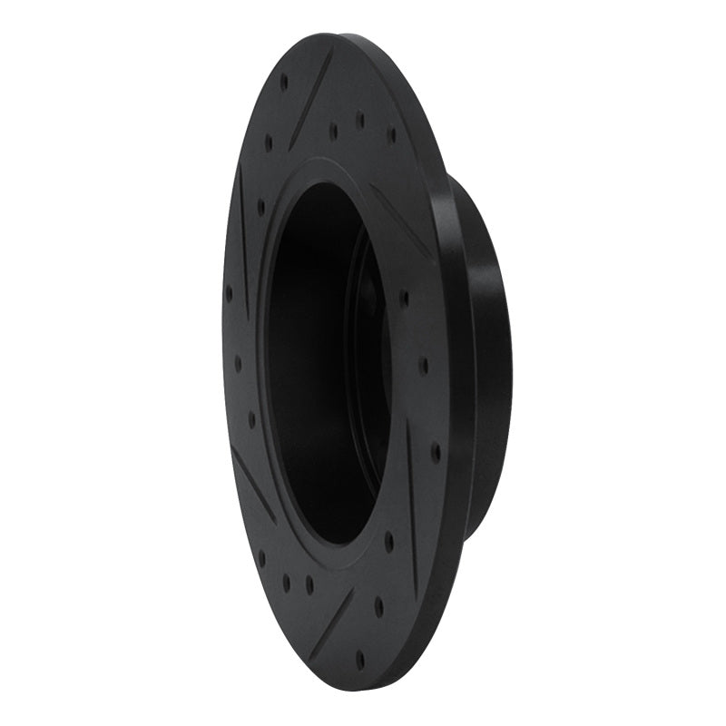 R1 Concepts R1 85-00 Audi 5000S Quattro Rear Right Drilled & Slotted Black Brake Rotor