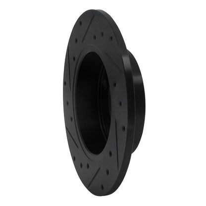R1 Concepts R1 85-00 Audi 5000S Quattro Rear Right Drilled & Slotted Black Brake Rotor