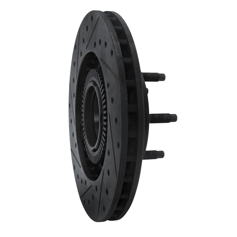 R1 Concepts R1 95-97 Ford Ranger (USA/Canada) Front Right Drilled & Slotted Black Brake Rotor