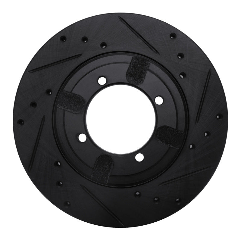 R1 Concepts R1 84-90 Dodge COLT Front Right Drilled & Slotted Black Brake Rotor