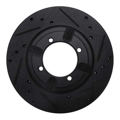 R1 Concepts R1 84-90 Dodge COLT Front Right Drilled & Slotted Black Brake Rotor