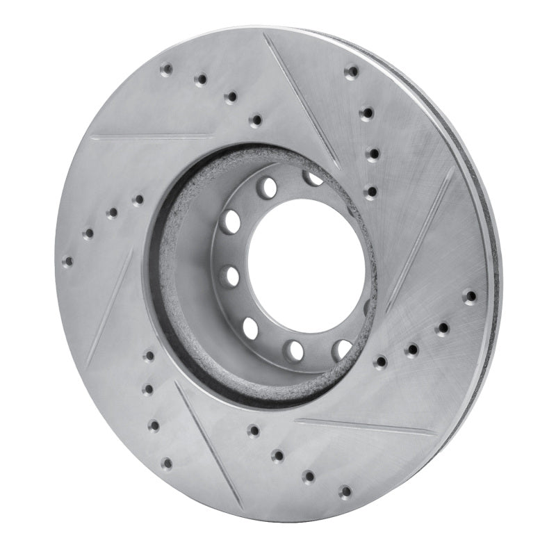 R1 Concepts R1 72-80 Mercedes-Benz 450SE Front Left Drilled & Slotted Silver Brake Rotor