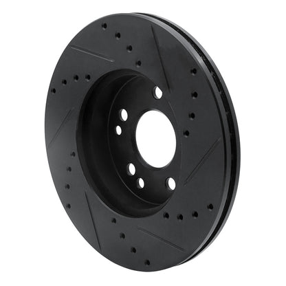 R1 Concepts R1 90-95 Mercedes-Benz E420 Front Left Drilled & Slotted Black Brake Rotor