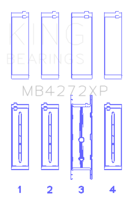 King Engine Bearings Holden Alloytec 175/190 (Size +.026mm) Main Bearing Set