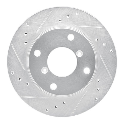 R1 Concepts R1 89-94 Suzuki SWIFT Front Left Drilled & Slotted Silver Brake Rotor