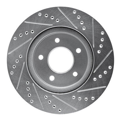 R1 Concepts R1 02-07 Chevrolet Equinox Front Left Drilled & Slotted Silver Brake Rotor