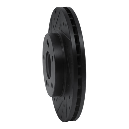 R1 Concepts R1 90-97 Infiniti J30 Front Left Drilled & Slotted Black Brake Rotor