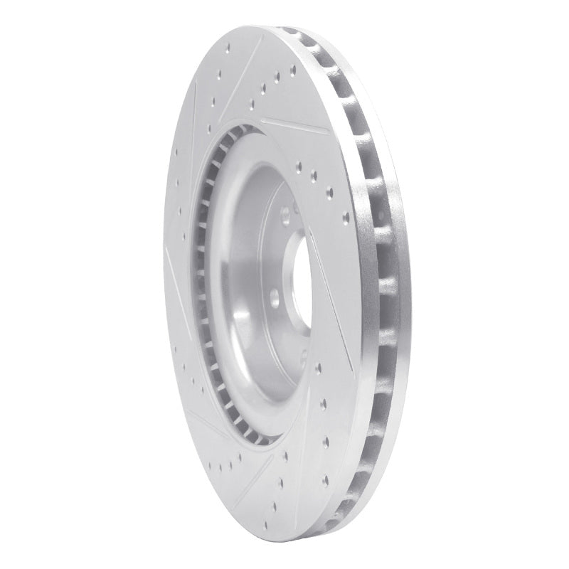 R1 Concepts R1 13-19 Mercedes-Benz GL350 Front Right Drilled & Slotted Silver Brake Rotor