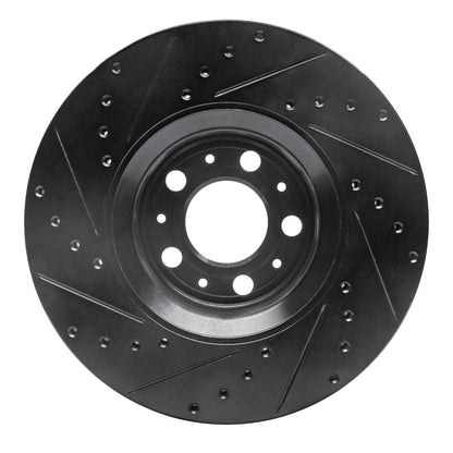 R1 Concepts R1 03-09 Volvo XC90 Front Right Drilled & Slotted Black Brake Rotor