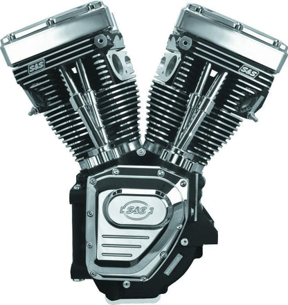 S&S Cycle 99-06 BT T124LC Long Block Engine w/ 585 Cam - Wrinkle Black