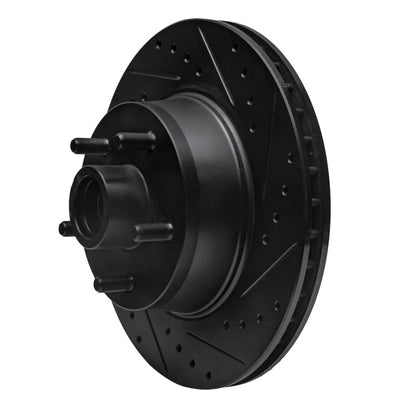 R1 Concepts R1 68-73 Ford Mustang Front Right Drilled & Slotted Black Brake Rotor