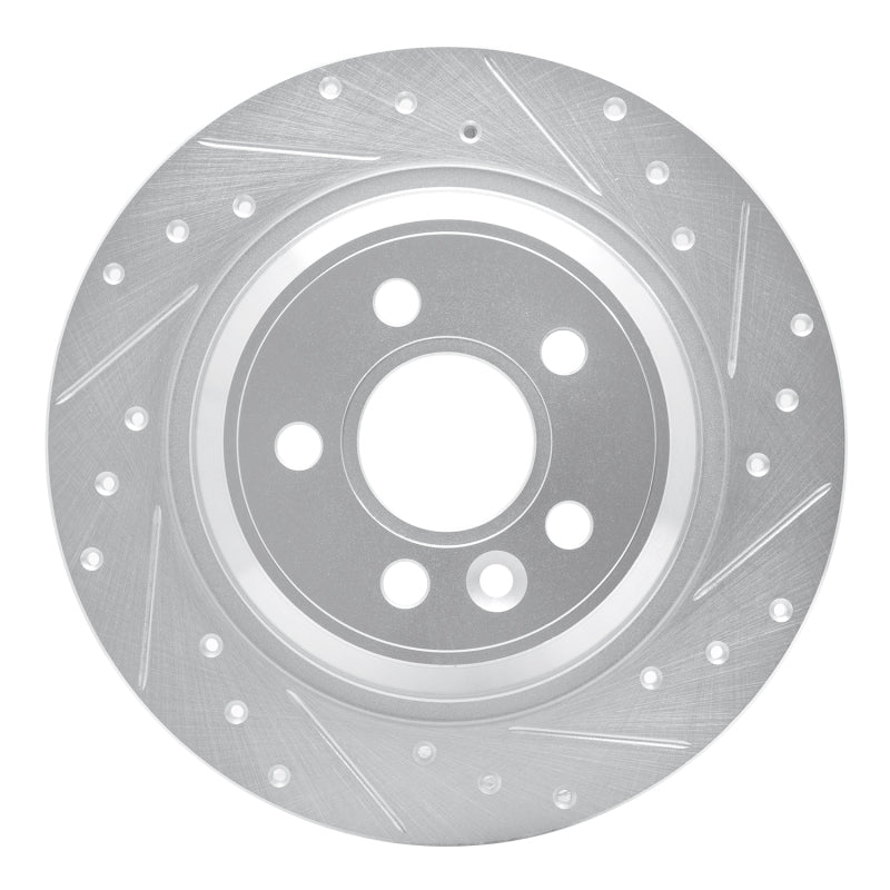 R1 Concepts R1 07-18 Volvo V60 Rear Right Drilled & Slotted Silver Brake Rotor