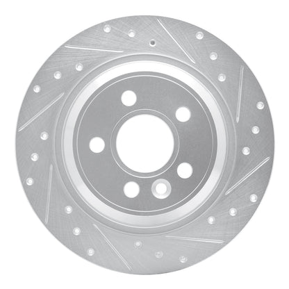 R1 Concepts R1 07-18 Volvo V60 Rear Right Drilled & Slotted Silver Brake Rotor
