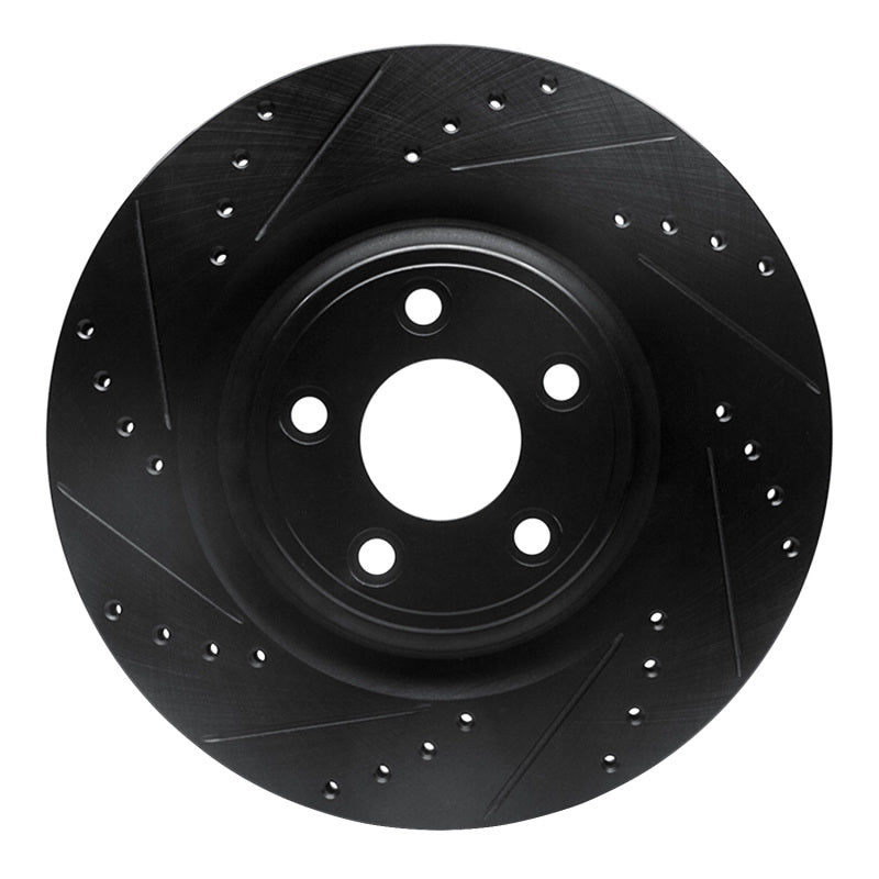 R1 Concepts R1 14-21 Jaguar F-Type Rear Left Drilled & Slotted Black Brake Rotor