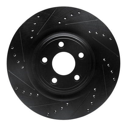 R1 Concepts R1 14-21 Jaguar F-Type Rear Left Drilled & Slotted Black Brake Rotor