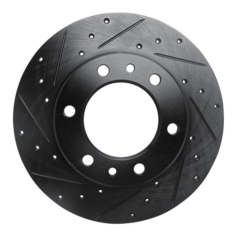 R1 Concepts R1 81-85 Toyota Pickup Front Left Drilled & Slotted Black Brake Rotor