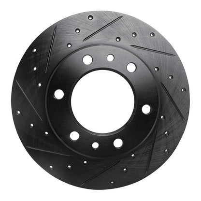 R1 Concepts R1 81-85 Toyota Pickup Front Left Drilled & Slotted Black Brake Rotor