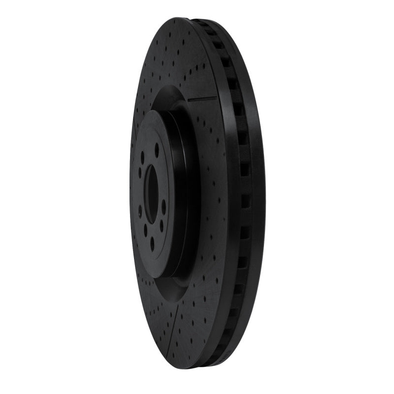 R1 Concepts R1 12-19 Mercedes-Benz GL63 AMG Front Drilled & Slotted Black Brake Rotor