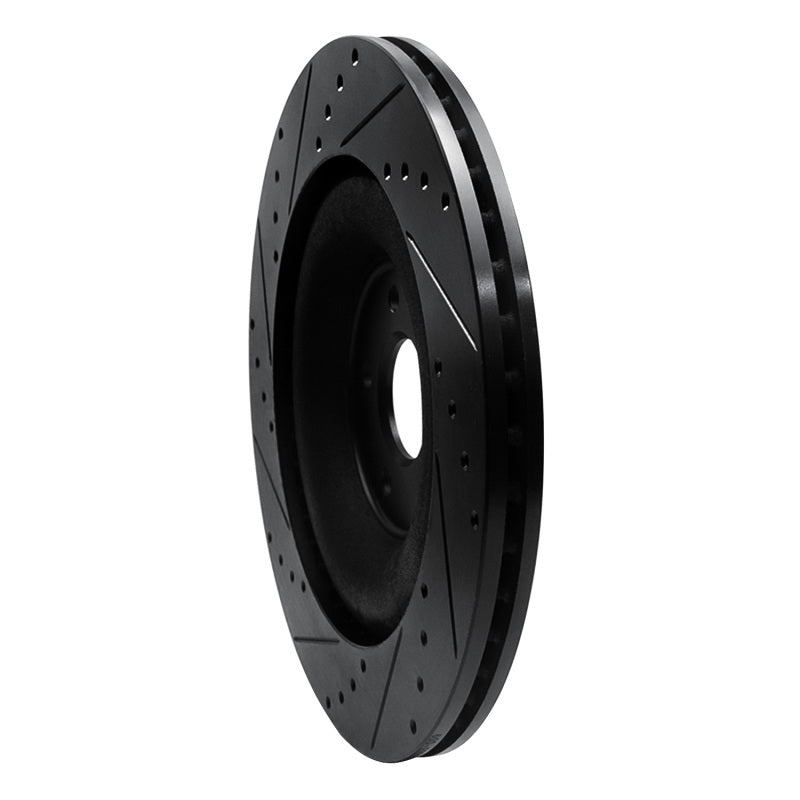 R1 Concepts R1 10-24 Jaguar XFR-S Rear Right Drilled & Slotted Black Brake Rotor