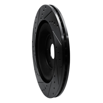 R1 Concepts R1 10-24 Jaguar XFR-S Rear Right Drilled & Slotted Black Brake Rotor