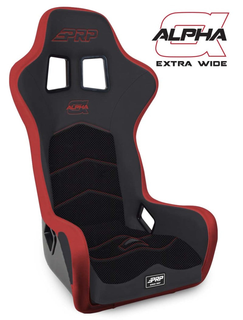 PRP Seats PRP Alpha Composite Seat/Extra Wide- Black/Red