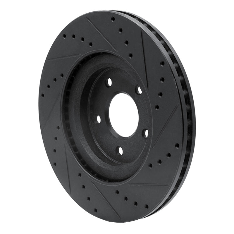 R1 Concepts R1 14-19 Nissan X-Trail (Mexico) Front Left Drilled & Slotted Black Brake Rotor