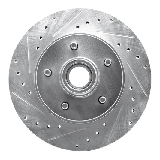 R1 Concepts R1 77-95 Buick Riviera Front Left Drilled & Slotted Silver Brake Rotor