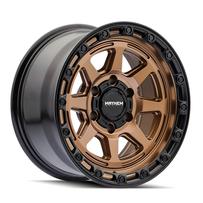 Mayhem 8306 Ridgeline 17x8.5 / 6x135 BP / -6mm Offset / 87.1mm Hub Satin Bronze/Black Lip Wheel