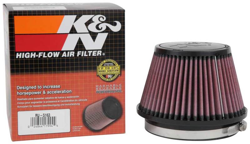 K&N Engineering K&N Universal Rubber Filter 5in Flange ID x 6.5in Base OD x 4.5in Top OD x 4.125in Height