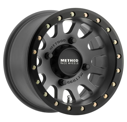 Method Wheels Method MR401 UTV Beadlock 15x7 / 4+3/13mm Offset / 4x136 / 106mm CB Titanium Wheel- Matte Black Ring