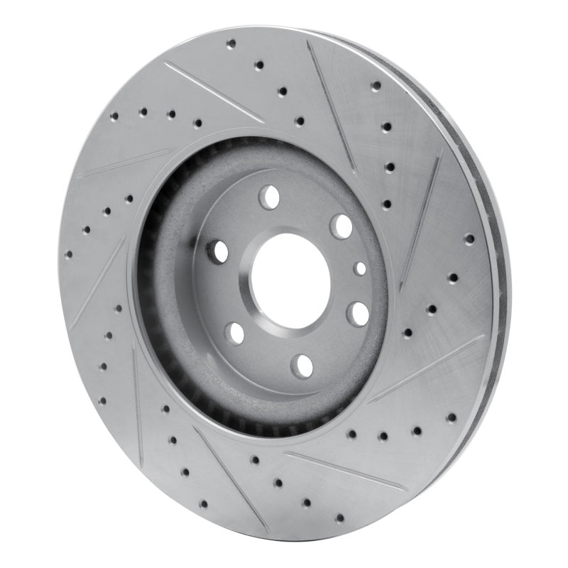 R1 Concepts R1 10-16 Cadillac SRX Front Left Drilled & Slotted Silver Brake Rotor