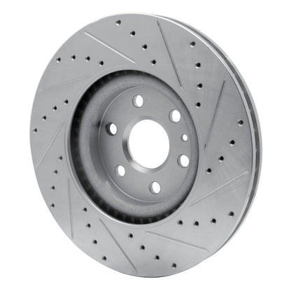 R1 Concepts R1 10-16 Cadillac SRX Front Left Drilled & Slotted Silver Brake Rotor