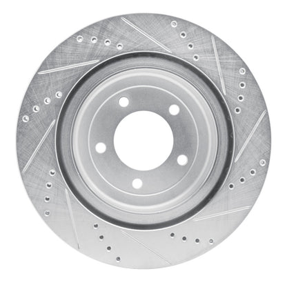 R1 Concepts R1 2006-2013 Chevrolet Corvette Rear Left Drilled & Slotted Silver Brake Rotor