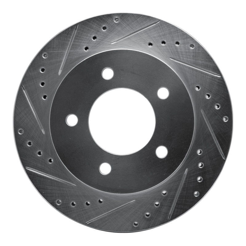 R1 Concepts R1 97-04 Ford F-150 4WD Front Left Drilled & Slotted Silver Brake Rotor