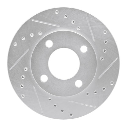 R1 Concepts R1 78-92 Audi 100 Front Right Drilled & Slotted Silver Brake Rotor