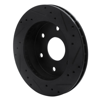 R1 Concepts R1 1988-1991 Chevrolet K1500 Front Left Drilled & Slotted Black Brake Rotor