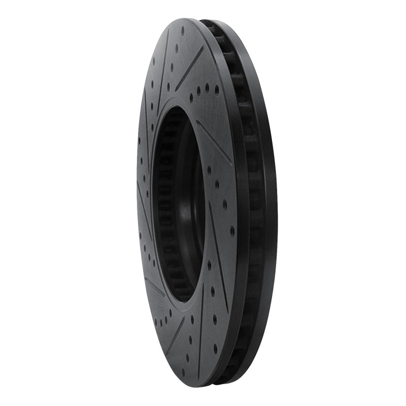 R1 Concepts R1 08-12 Audi Q5 (Mexico) Front Right Drilled & Slotted Black Brake Rotor