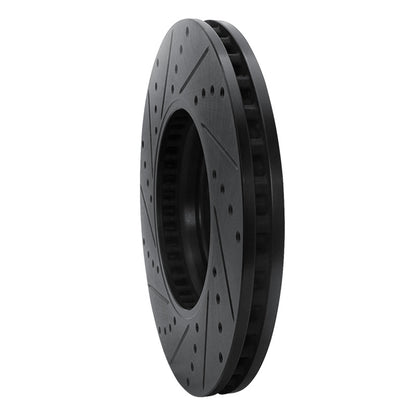 R1 Concepts R1 08-12 Audi Q5 (Mexico) Front Right Drilled & Slotted Black Brake Rotor