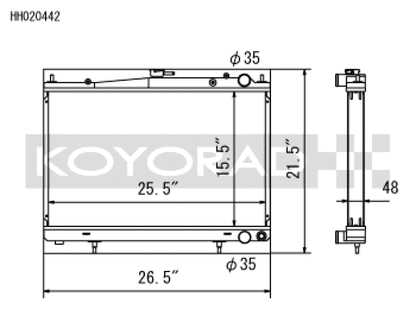 Koyo 94-98 Nissan Skyline GT-R/GT-S 2.6L Turbo Radiator
