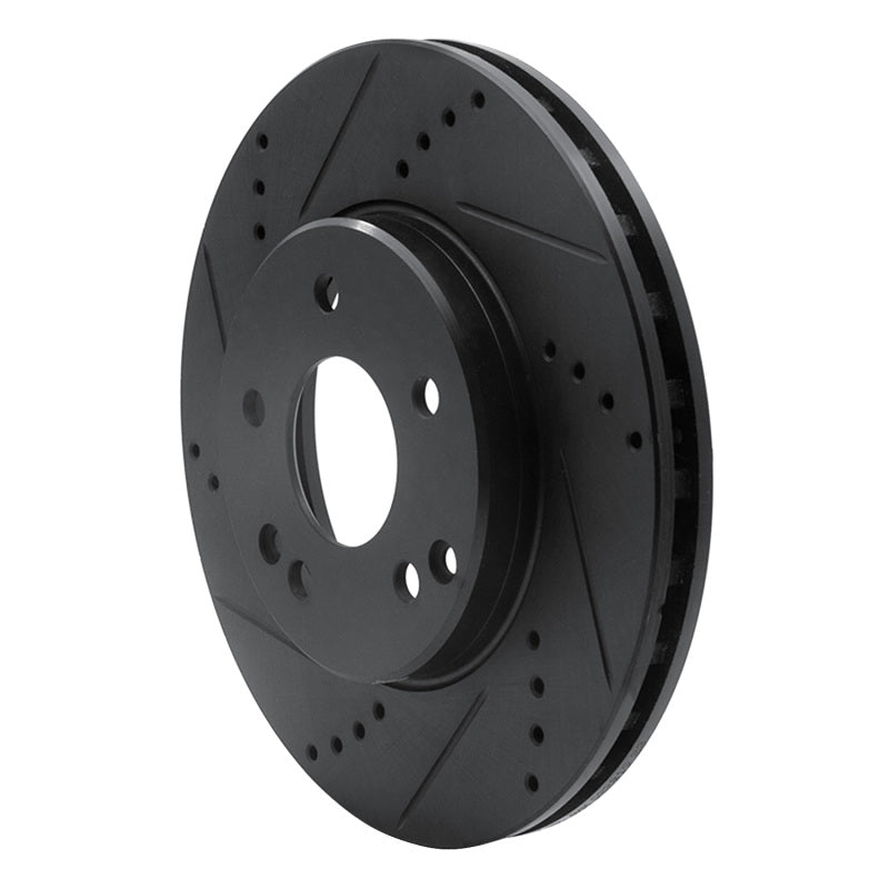 R1 Concepts R1 96-15 Mercedes-Benz SLK230 Front Left Drilled & Slotted Black Brake Rotor
