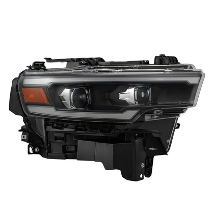 AlphaRex 25-26 Dodge Ram 1500 Luxx LED Proj Headlights -Black w/Activ Lit/ Seq Signal/Switchbk DRL