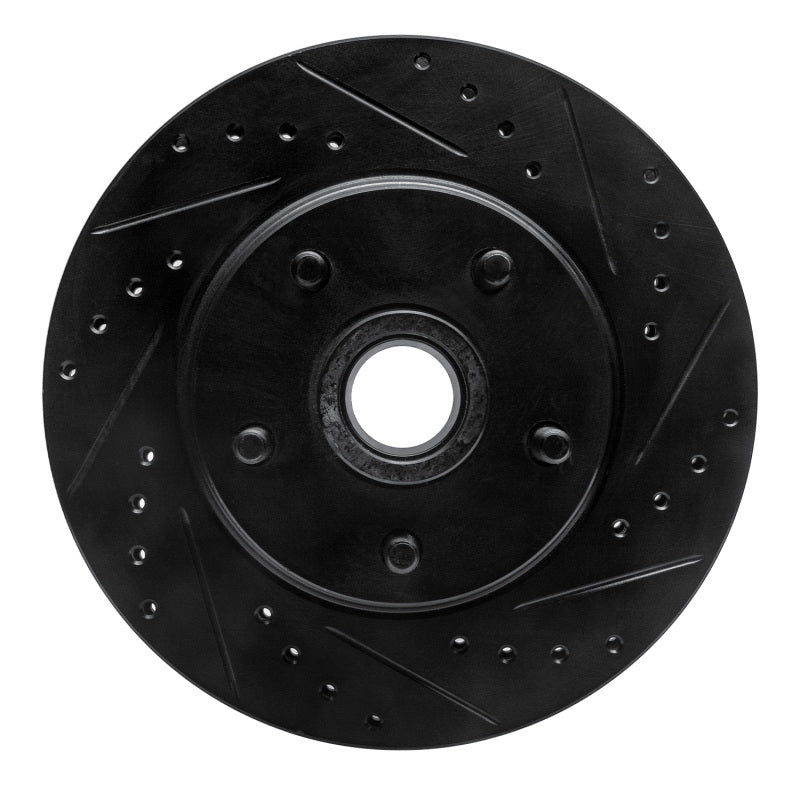R1 Concepts R1 68-73 Ford Mustang Front Right Drilled & Slotted Black Brake Rotor